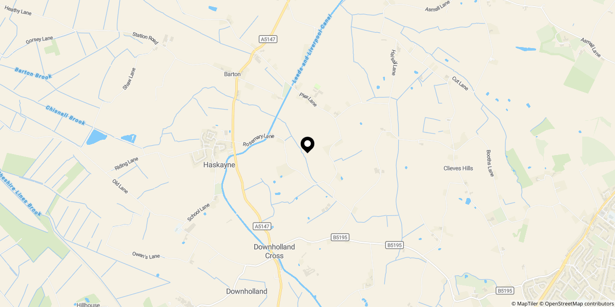 Approximate location of Plex Lane, Halsall, Ormskirk, L39 7JZ