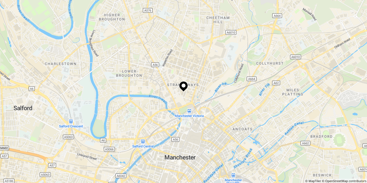 Approximate location of Dutton Street , Manchester, M3 1LE