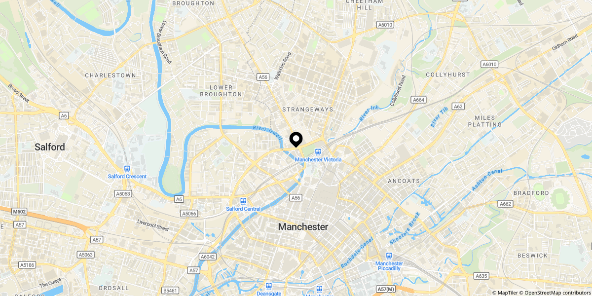 Approximate location of Dutton Street , Manchester, M3 1LE
