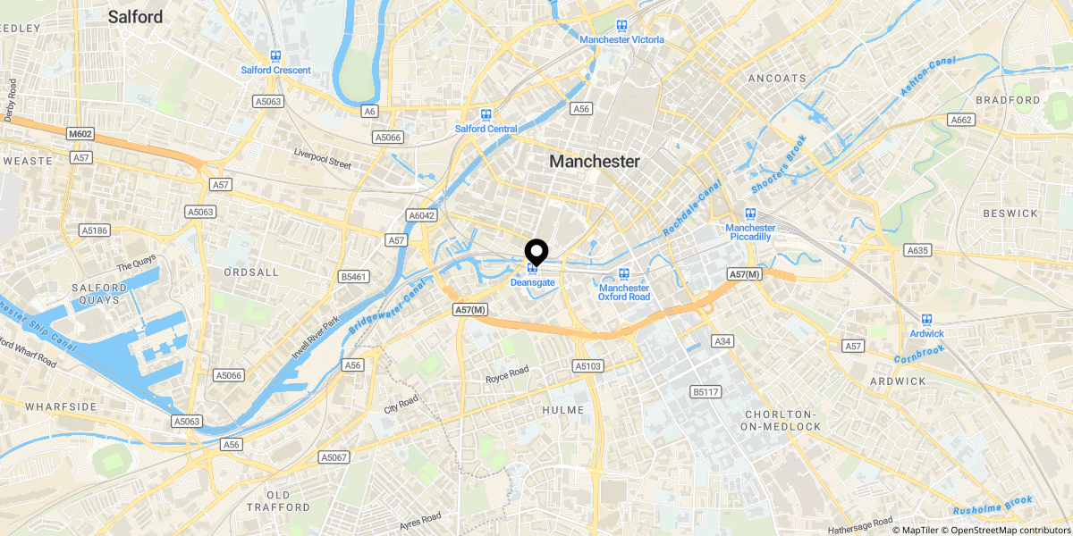 Approximate location of 42 Great Bridgewater Street, Manchester, Greater Manchester, M1 5LE