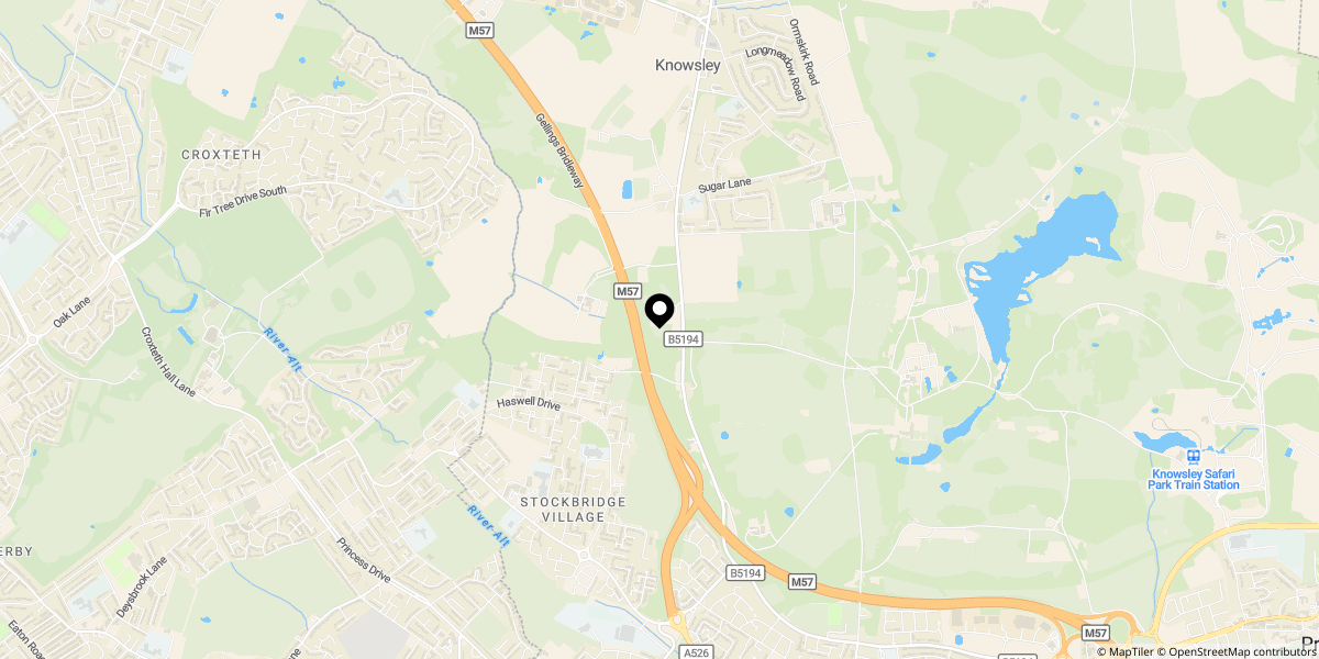 Approximate location of Knowsley Lane, Knowsley, Prescot, L34 7HF