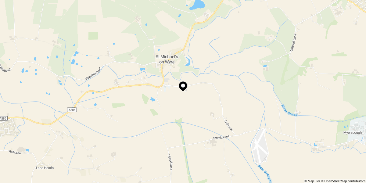 Approximate location of Hall Lane, St. Michaels, Preston, PR3 0TQ