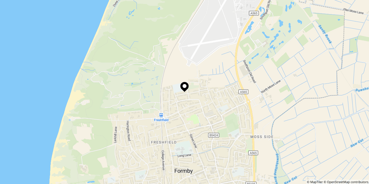 Approximate location of Massams Lane, Freshfield, Formby, Merseyside, L37 7BD