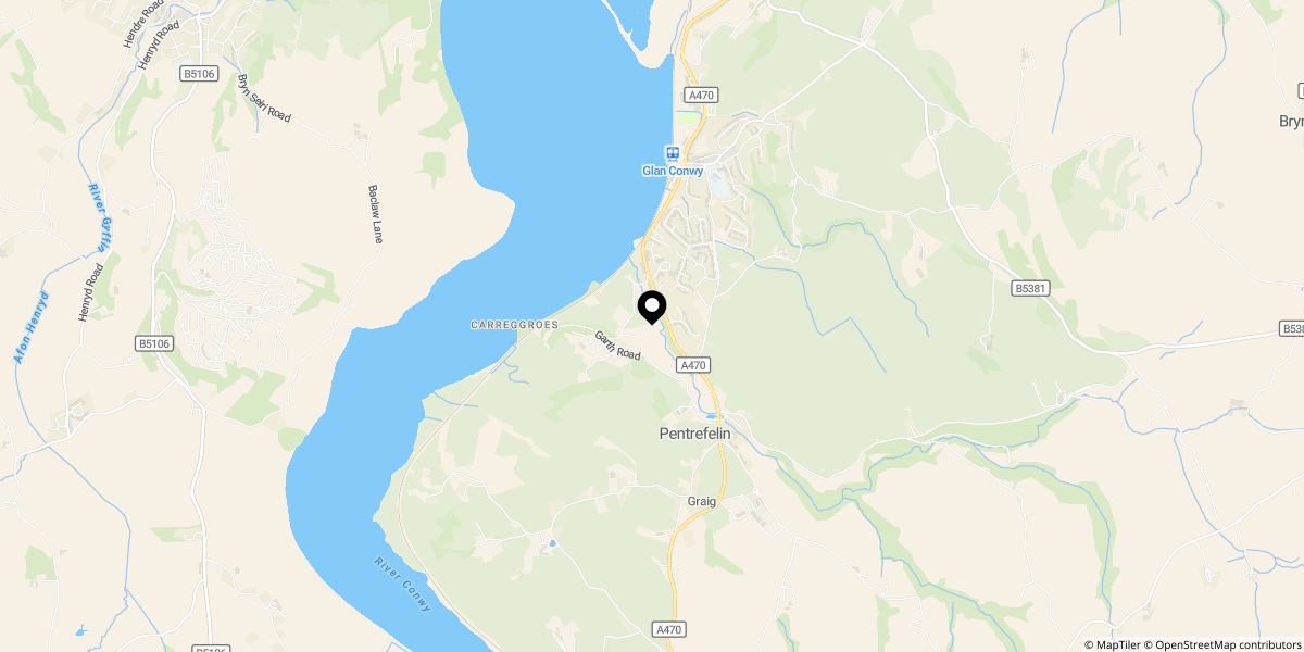 Approximate location of Garth Road, Glan Conwy, Colwyn Bay, LL28 5TD