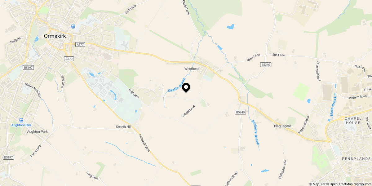Approximate location of Crosshall Brow, Westhead, Ormskirk, L40 6JD