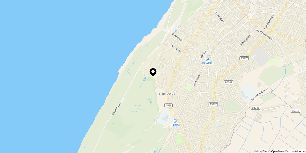 Approximate location of Sandringham Road, Birkdale, Southport, PR8 2JZ