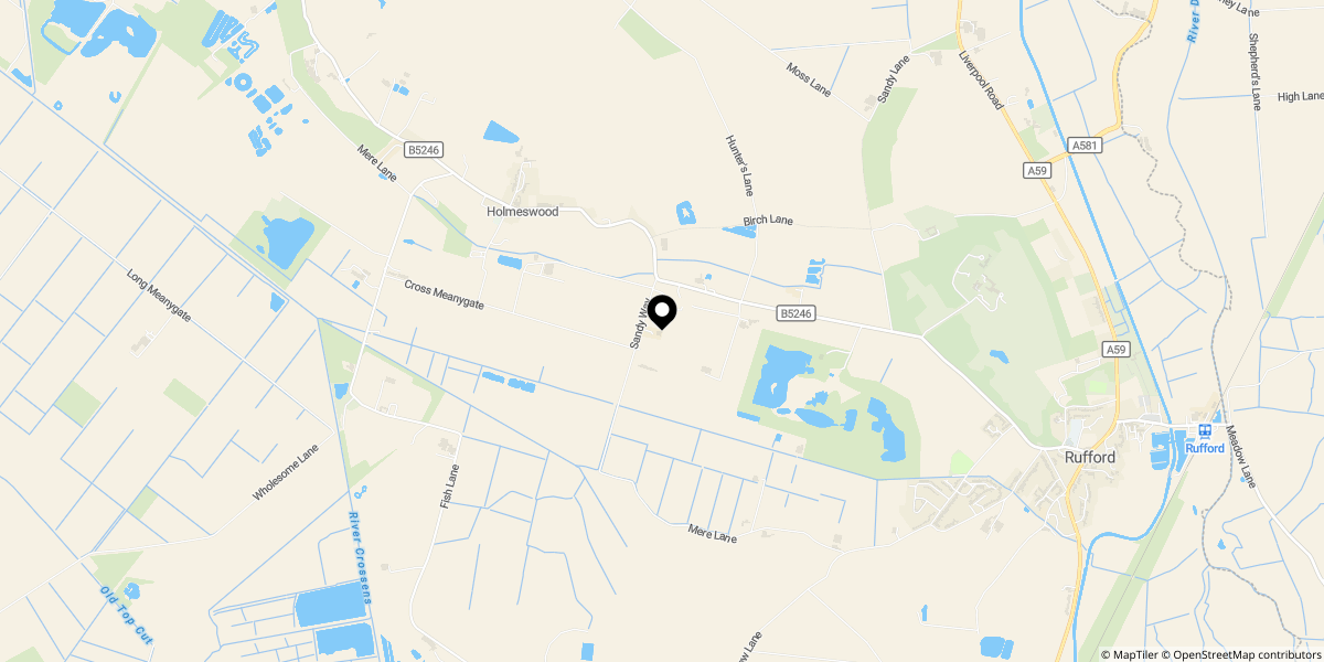 Approximate location of Sandy Way, Holmeswood, L40 1UB