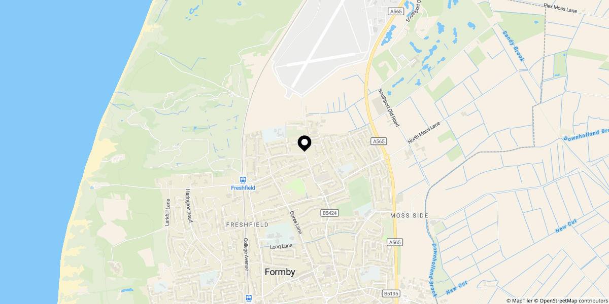Approximate location of Massams Lane, Formby, Liverpool, L37 7BD