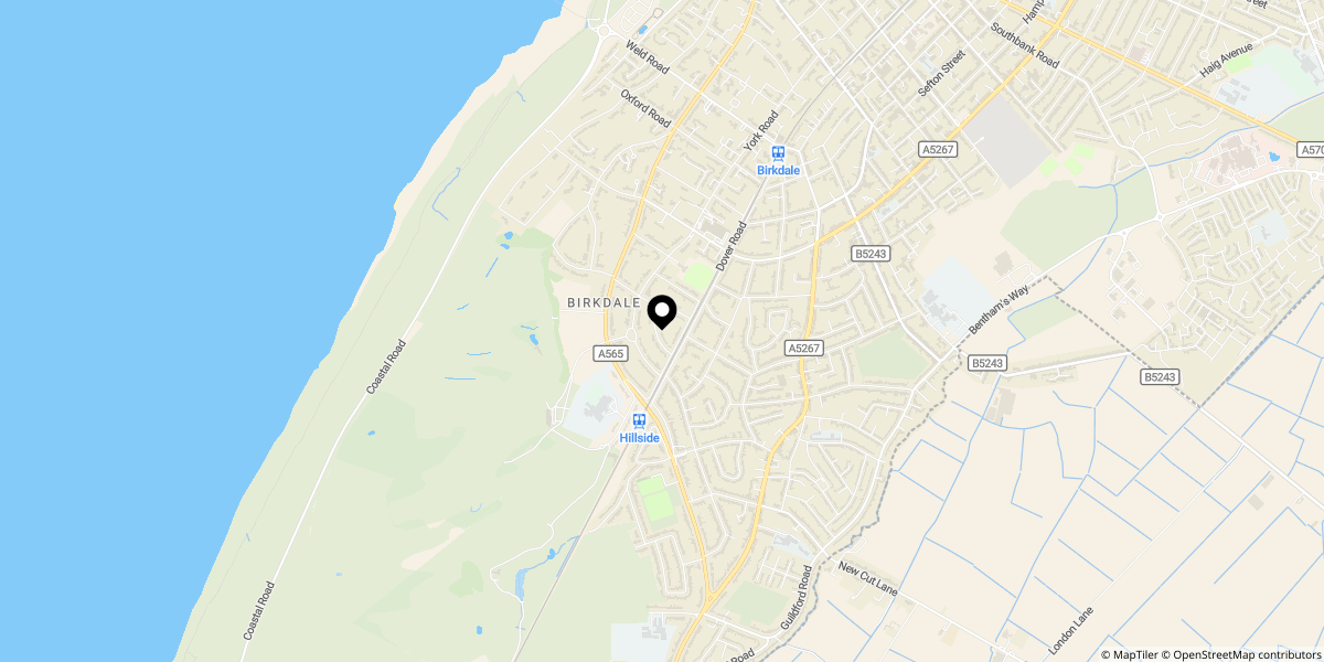 Approximate location of Trafalgar Road, Southport, PR8 2NJ